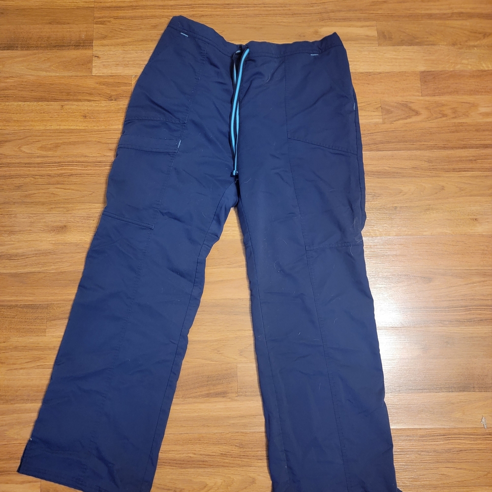 Scrubstar Women's Blue Cargo Scrub Pants Size Medium